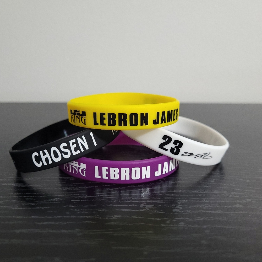 Lebron James 4pc NBA Bracelet LA Lakers Basketball Wristband - Picture 1 of 1